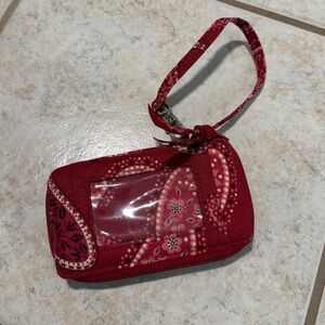 Vera Bradley Mesa Red Paisley Wristlet (retired pattern)